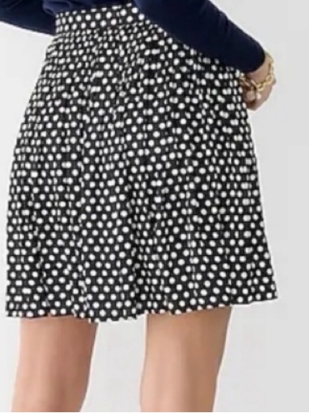 J. Crew Black and White Polka Dot Mini Skirt